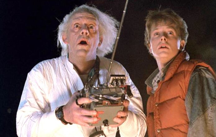 Doc and Marty with remote control.